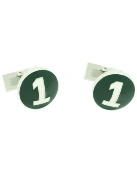 Silver Racer Skultuna Cufflinks - Green 