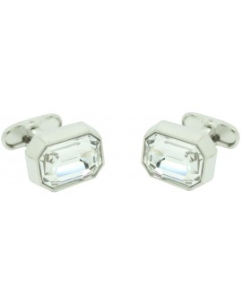 White Swarovski Cufflinks 2