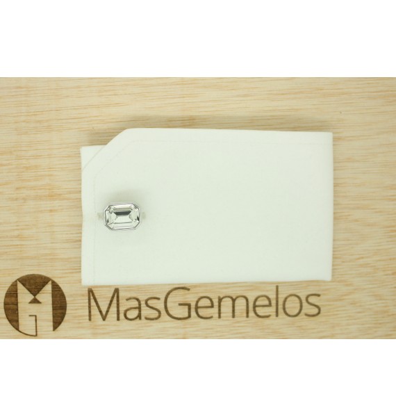 White Swarovski Cufflinks