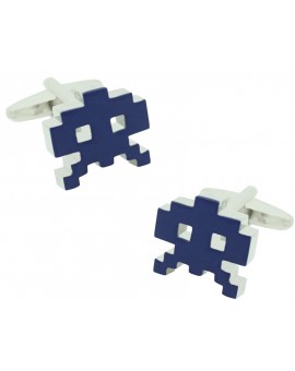 gemelos personalizados space invaders azul 