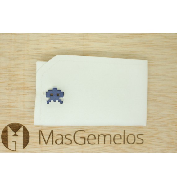 gemelos icono azul a medida space invaders para boda