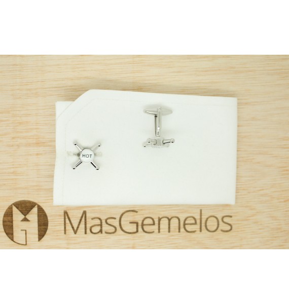 gemelos personalizados grifo caliente y frio para camisa