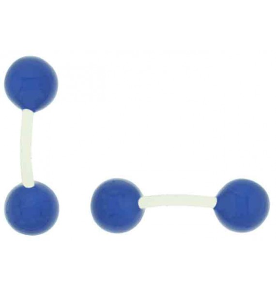Blue Enamel Ball Cufflinks 