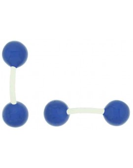 Blue Enamel Ball Cufflinks 