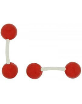 Gemelos para camisa Bola Rojo Esmaltado 