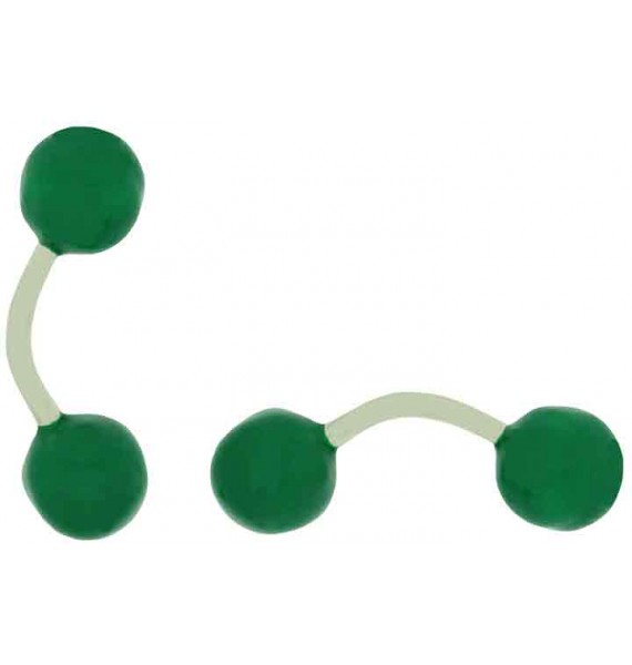 Green Enamel Ball Cufflinks 