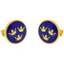 Golden Three Crowns Large Skultuna Cufflinks 