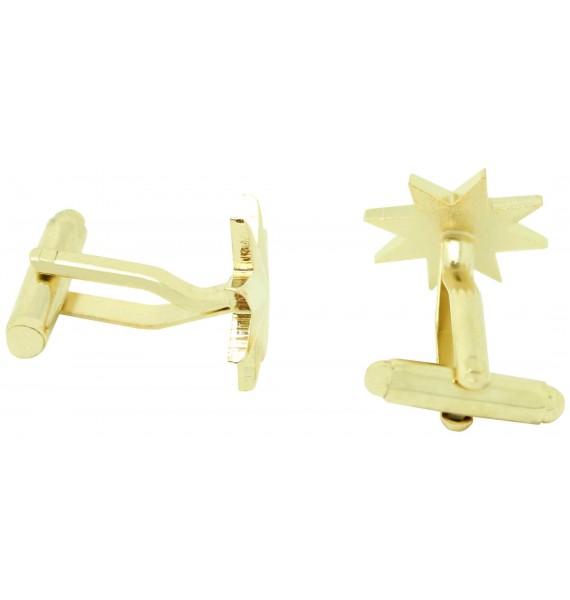 Eight-Point Golden Military Star Cufflinks