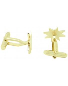 Eight-Point Golden Military Star Cufflinks