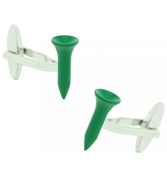 Green Golf Tee Cufflinks 