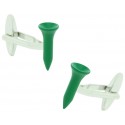 Green Golf Tee Cufflinks 