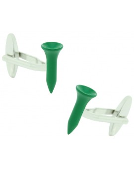 Green Golf Tee Cufflinks 