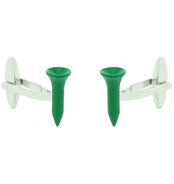 Green Golf Tee Cufflinks 