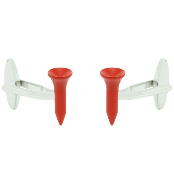 Red Golf Tee Cufflinks 