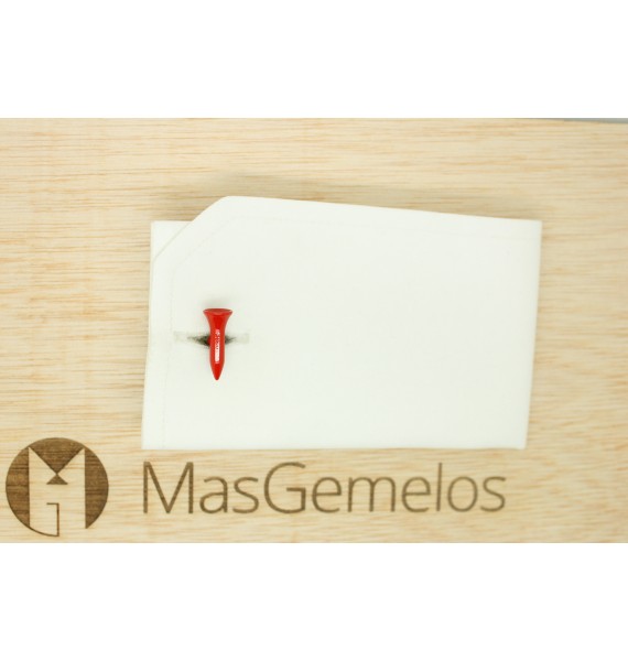 Red Golf Tee Cufflinks 