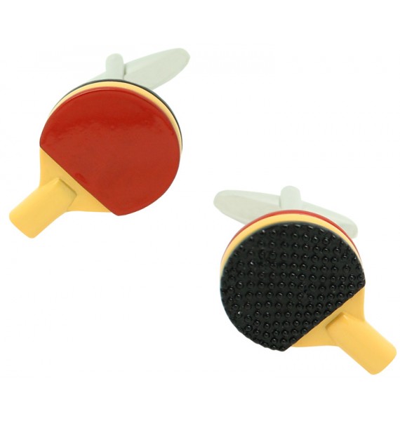 gemelos para camisa raqueta ping pong esmaltado