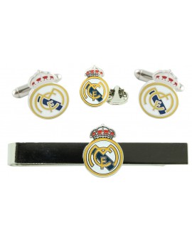 Pack Gemelos camisa, Pisacorbatas y Pin Real Madrid