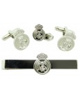 Silver Plated Real Madrid Cufflinks, Tie Bar and Pin Gift Set