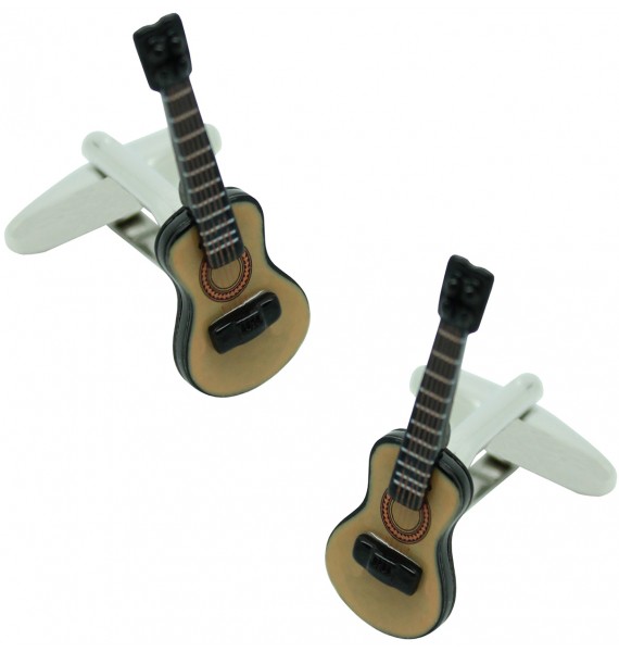 Colored 3D Spanish Guitar Cufflinks 