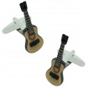 Colored 3D Spanish Guitar Cufflinks 