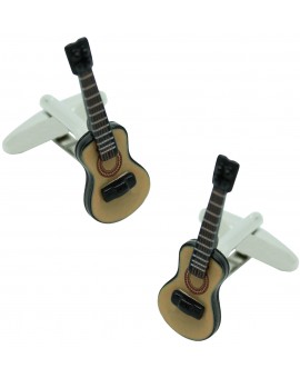 Colored 3D Spanish Guitar Cufflinks 