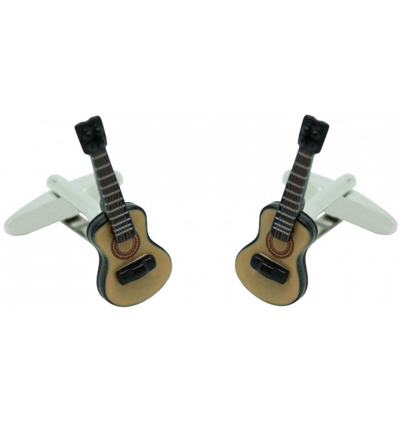 Colored 3D Spanish Guitar Cufflinks 