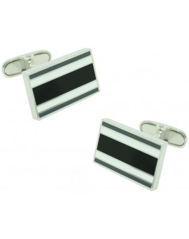 Gemelos para camisa Rectangular Negro y Blanco Tommy Hilfiger