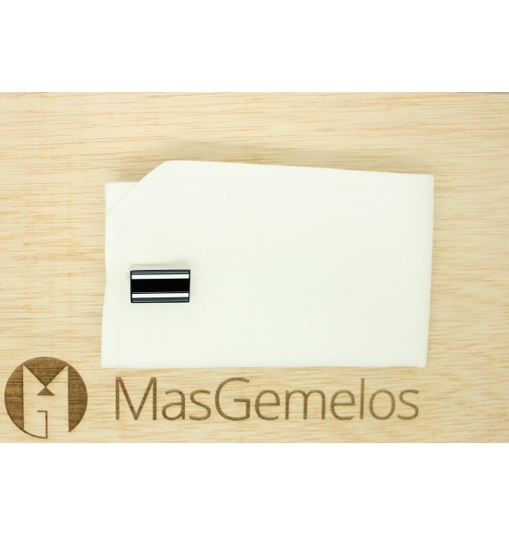 Gemelos para camisa Rectangular Negro y Blanco Tommy Hilfiger