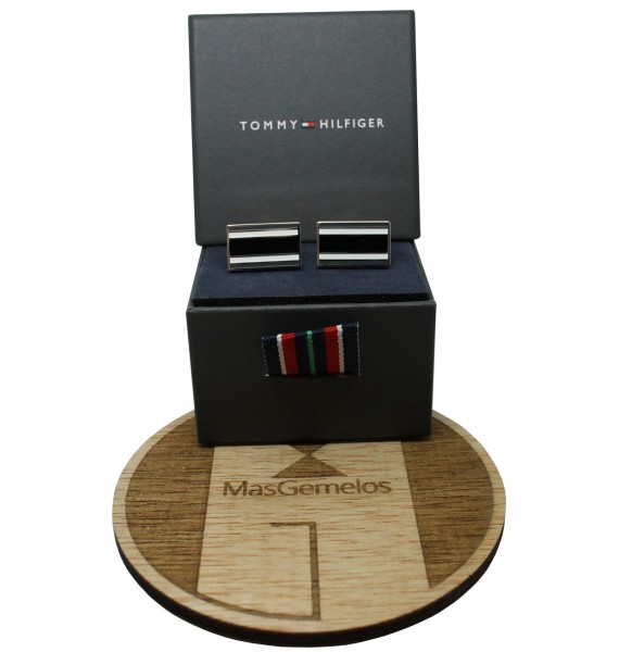 Black and White Rectangular Tommy Hilfiger Cufflinks