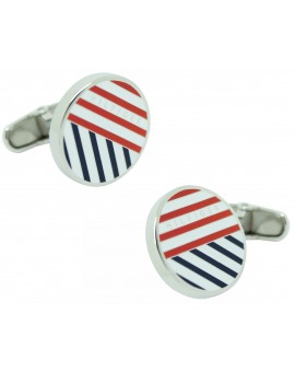 Striped Round Tommy Hilfiger Cufflinks