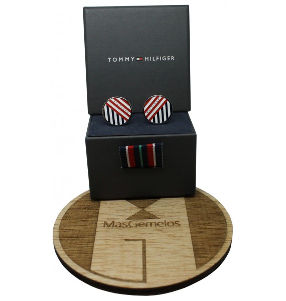 Striped Round Tommy Hilfiger Cufflinks