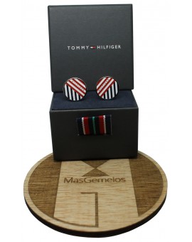 Striped Round Tommy Hilfiger Cufflinks