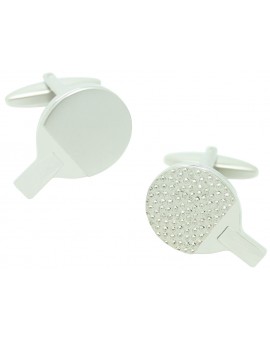 Silver Table Tennis Racket Cufflinks 