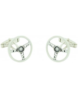 PREMIUM Sterling Silver Classic Car Steering Wheel Cufflinks 2
