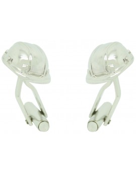 Silver Construction Helmet Cufflinks  2