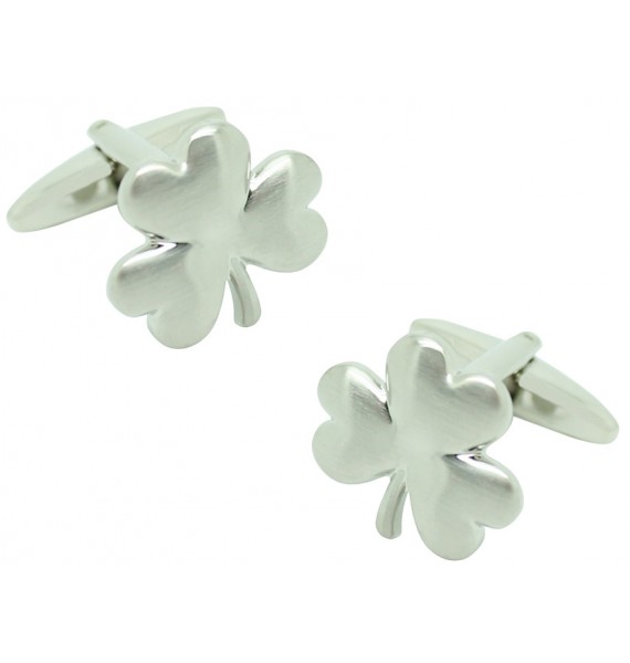 Silver Plated Clover Cufflinks 