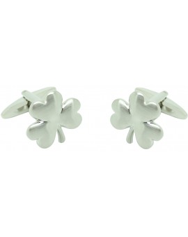 Silver Plated Clover Cufflinks  2