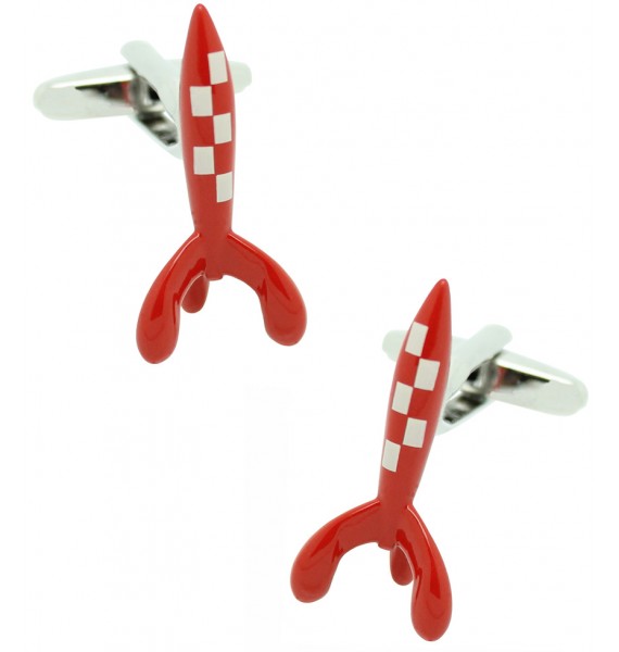 Red Tintin Rocket Cufflinks 