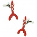 Red Tintin Rocket Cufflinks 
