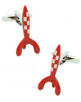gemelos para camisa cohete TINTIN rojo 3D