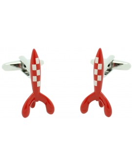 Red Tintin Rocket Cufflinks  2