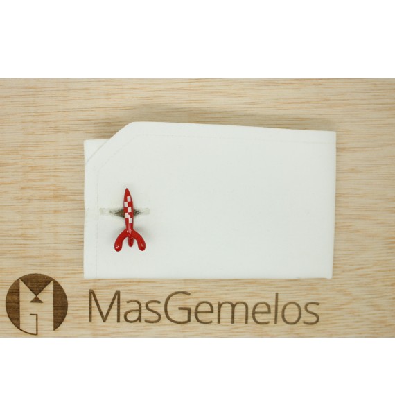 Red Tintin Rocket Cufflinks 