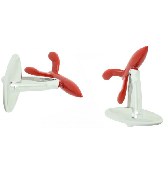 Red Tintin Rocket Cufflinks 