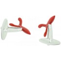 Red Tintin Rocket Cufflinks 
