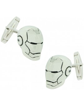 gemelos para camisa casco iron man plata de ley 925 premium