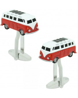 gemelos para camisa furgoneta roja hippie