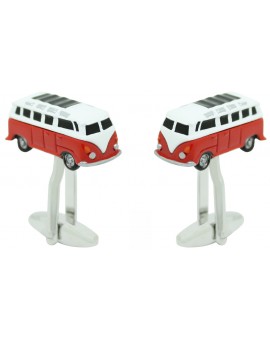 gemelos para camisa furgoneta roja hippie