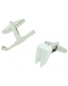 Gemelos para camisa Muela y Espejo Dental Blanco