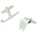 Gemelos para camisa Muela y Espejo Dental Blanco