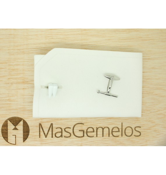 White Tooth and Mouth Mirror Cufflinks